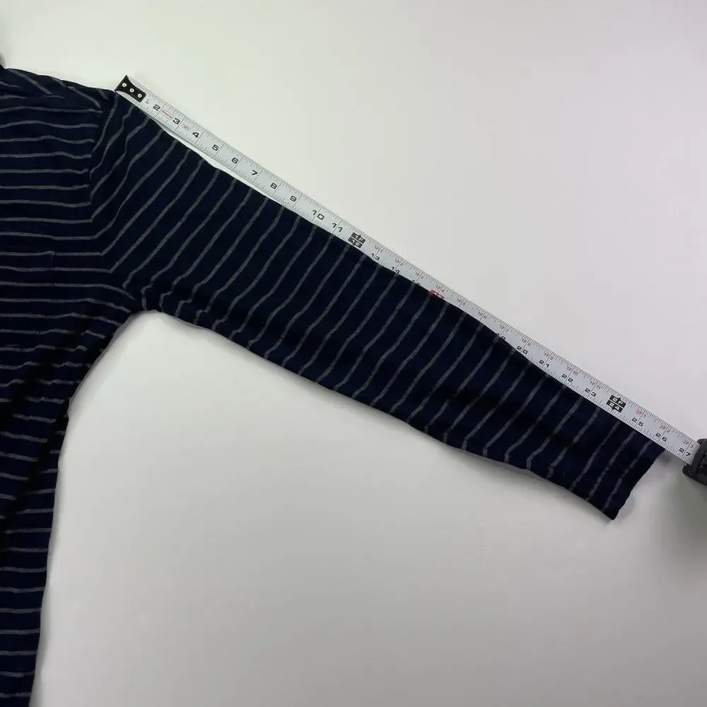 Faherty LS Polo Shirt Mens Medium Collared Blue White Stripes